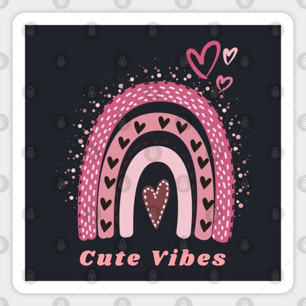 Cute Vibes Rainbow Design Magnet by TINRO Kreations